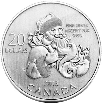 2013 $20 1/4oz Silver Coin Series - SANTA